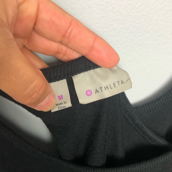 ATHLETA criss cross back  tunic tank top scoop neck black size M super soft - Picture 10 of 13